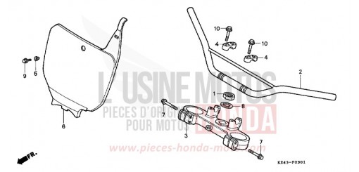 HANDLE PIPE/TOP BRIDGE (CR125RS/RT/RV) CR125RT de 1996